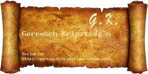 Gerresch Krisztián névjegykártya